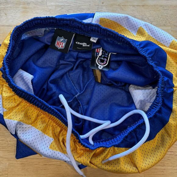 NFL Chalk Line Los Angeles Rams Saw Blade Retro Mesh Shorts Drawstring Med New - Picture 4 of 12